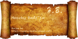Heszky Beáta névjegykártya