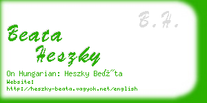 beata heszky business card